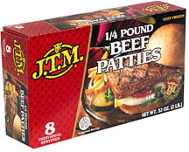 JTM Beef Patties, 1/4 Pound 8 ea, Nutrition Information Innit