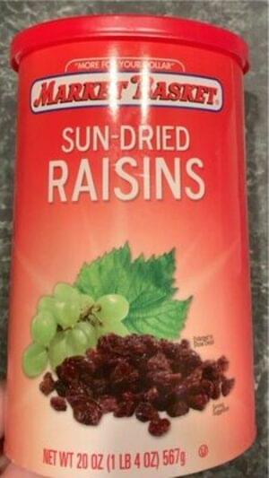 Market Basket Seedless Raisins - 40 g, Nutrition Information | Innit