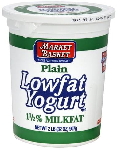 Market Basket Plain Lowfat Yogurt - 32 oz