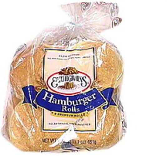Earthgrains Premium Hamburger Rolls 8 ea, Nutrition Information Innit