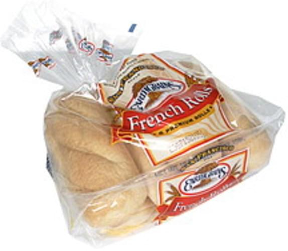 Earthgrains San Francisco Style French Rolls 6 ea, Nutrition