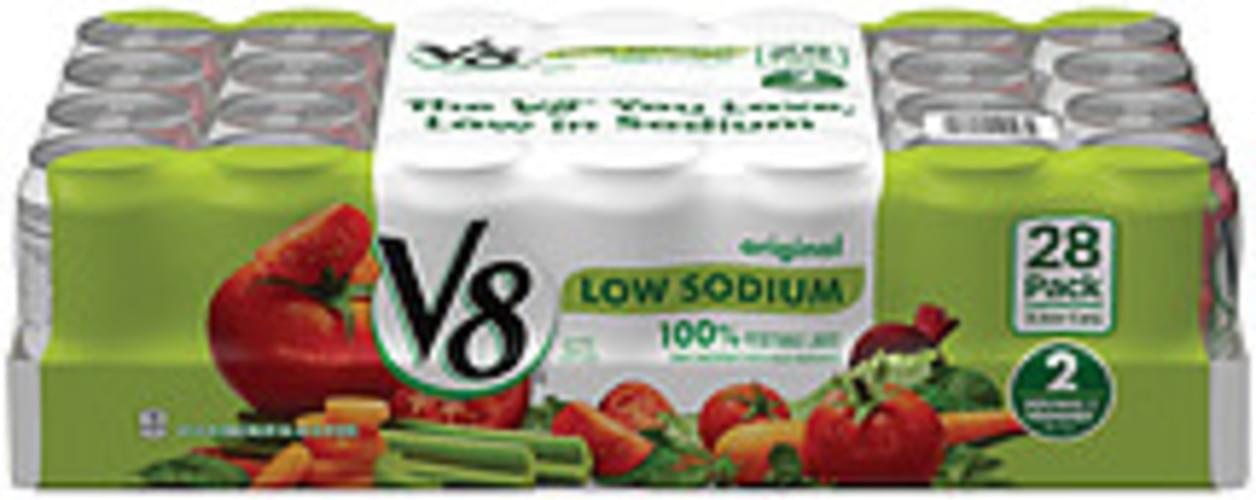 V8 Low Sodium Original 100 Vegetable Juice 322 Oz Nutrition Information Innit