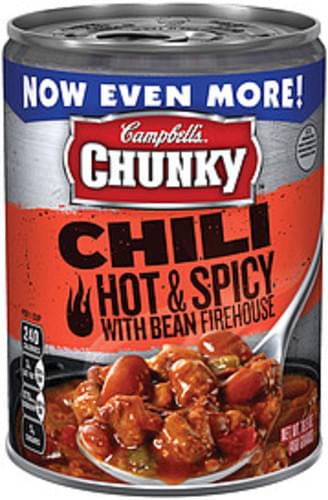 Campbell's Chunky Hot & Spicy With Bean Firehouse Chili - 16.5 oz,  Nutrition Information | Innit