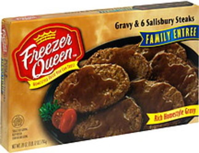 Freezer Queen Gravy & 6 Salisbury Steaks Family Entree 28 oz