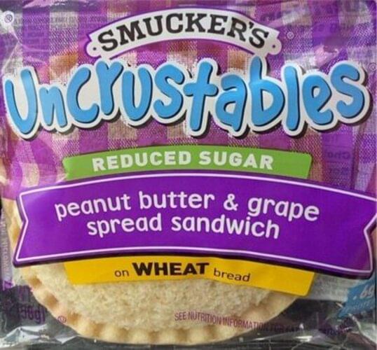Smucker's Uncrustables Reduced Sugar Peanut Butter & Grape Spread