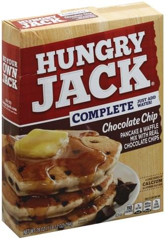 Hungry Jack With Real Chocolate Chips Chocolate Chip Pancake Waffle Mix 28 Oz Nutrition Information Innit