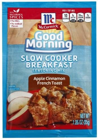 Mccormick Apple Cinnamon French Toast Slow Cooker Breakfast Seasoning Mix 1 25 Oz Nutrition Information Innit