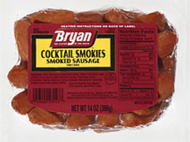 Bryan Cocktail Smokies Smoked Sausage Oz Nutrition Information Innit