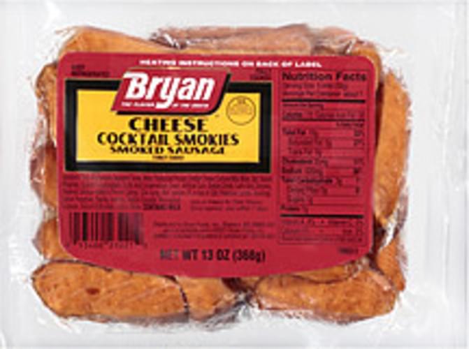 Bryan Cheese Cocktail Smokies Turkey Added Smoked Sausage Oz Nutrition Information Innit