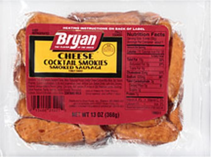 Bryan Cheese Cocktail Smokies Turkey Added Smoked Sausage 13 oz