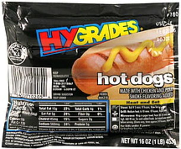 HyGrades Hot Dogs 16 oz, Nutrition Information Innit