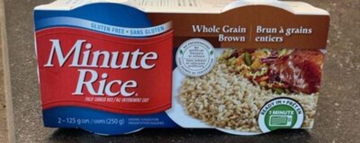 Minute Rice Whole Grain Brown Rice 125 g, Nutrition Information Innit