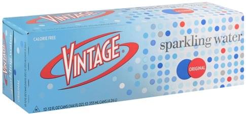 Vintage Sparkling, Original Water - 12 ea