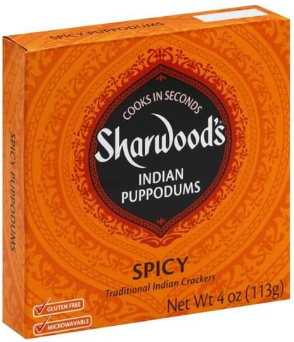 Sharwoods Indian, Spicy Puppodums - 4 oz