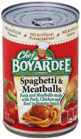 Chef Boyardee Spaghetti Meatballs 14 5 Oz Nutrition Information Innit