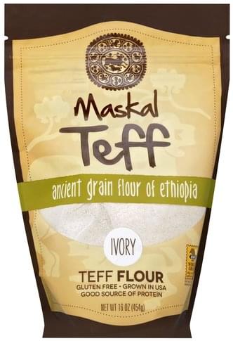 Maskal Teff Ancient Grain Flour of Ethiopia, Ivory Teff Flour - 16 oz