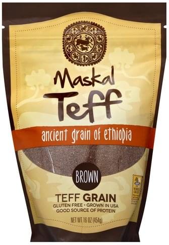 Maskal Teff Ancient Grain of Ethiopia, Brown Teff Grain - 16 oz