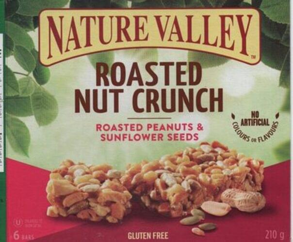 Nature Valley Gluten Free Roasted Nut Crunch 35 g, Nutrition