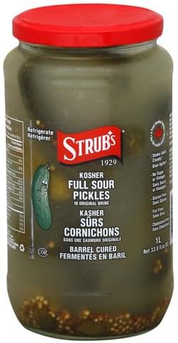 Strubs Full Sour, Kosher Pickles - 33.8 oz, Nutrition ...