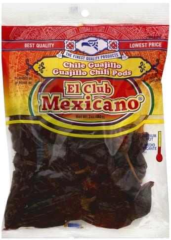 El Club Mexicano Guajillo, Medium Hot Chili Pods - 3 oz