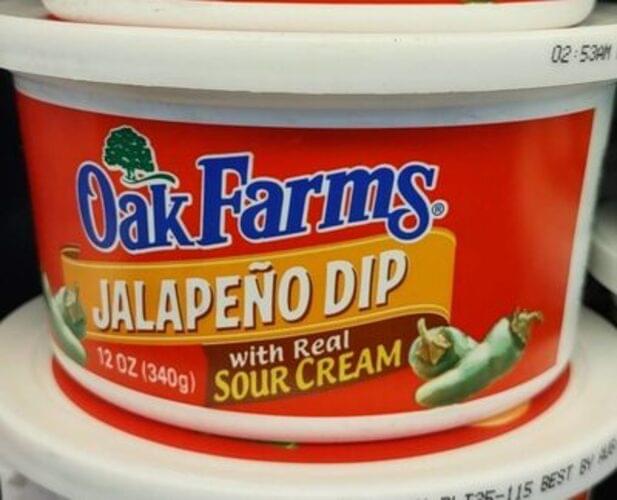 Oak Farms Jalapeno Dip 12 oz, Nutrition Information Innit