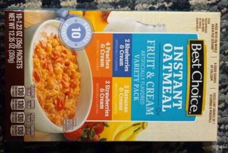 Best Choice Peaches & Cream Instant Oatmeal 35 g, Nutrition