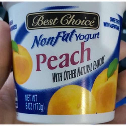Best Choice Peach Nonfat Yogurt 170 g, Nutrition Information Innit