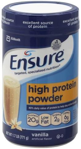 Ensure Vanilla High Protein Powder 1 7 Lb Nutrition Information Innit