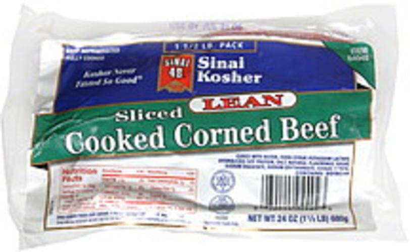 Sinai Kosher Sliced, Lean Cooked Corned Beef 24 oz, Nutrition