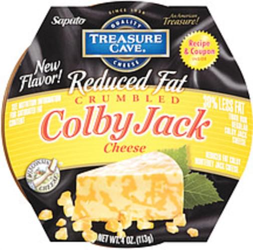 Treasure Cave Colby Jack Reduced Fat Crumbled Cheese 4 oz, Nutrition Information Innit