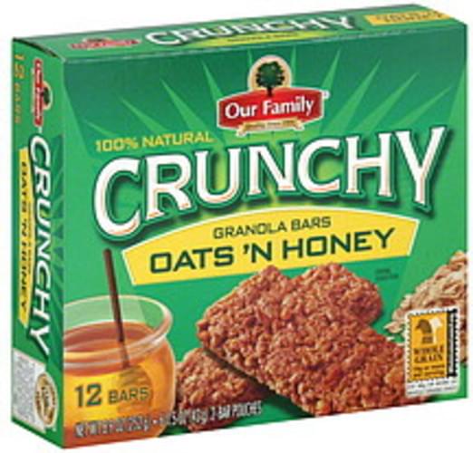 Our Family Crunchy Oats N Honey Granola Bars 6 Ea Nutrition Information Innit