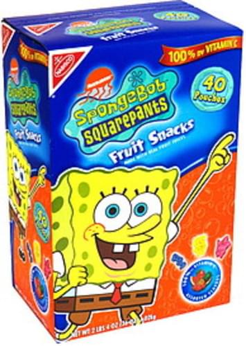Nabisco SpongeBob SquarePants, Assorted Flavors Fruit Snacks - 40 ea