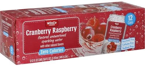 Winco Foods Unsweetened Cranberry Raspberry Sparkling Water 12 Ea winco-foods-unsweetened-cranberry-raspberry-sparkling-water-12-ea