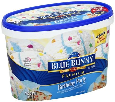 Blue Bunny Birthday Party Ice Cream - 1.75 QT, Nutrition Information