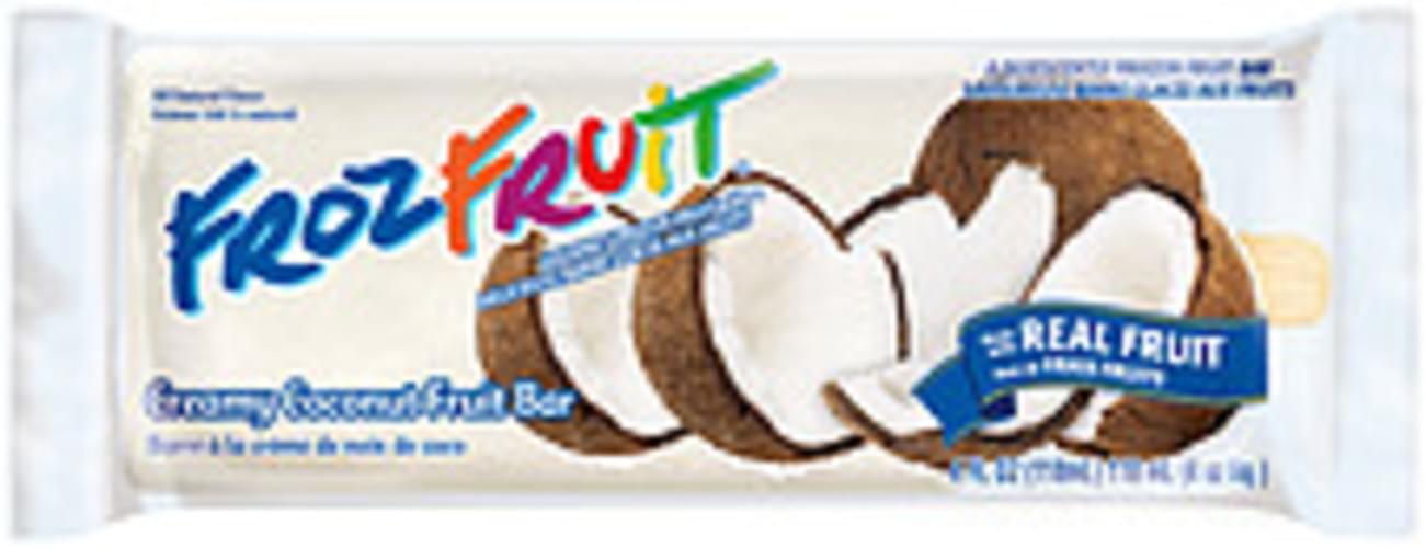 Blue Bunny Frozfruit Creamy Coconut Frozen Fruit Bar 4 oz, Nutrition