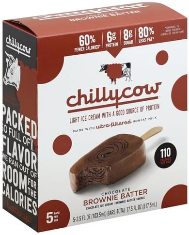 Chillycow Light, Brown Batter Chocolate Ice Cream Bars - 5 ea