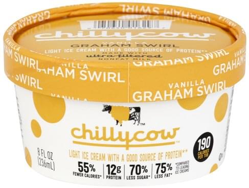 Chillycow Light, Vanilla Graham Swirl Ice Cream - 8 oz