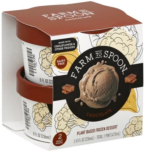Farm to Spoon Plant Based, Chocolate Frozen Dessert - 2 ea