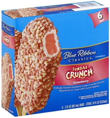 Blue Ribbon Strawberry Sundae Crunch Bar - 6 ea, Nutrition Information