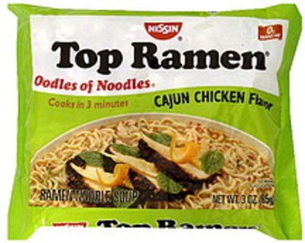 Nissin Cajun Chicken Flavor Ramen Noodle Soup 3 oz, Nutrition