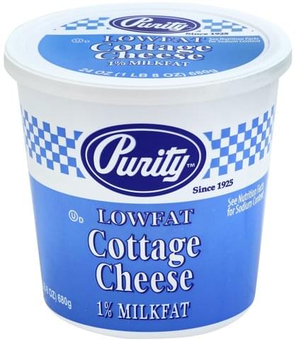 Purity 1 Milkfat Lowfat Cottage Cheese 24 Oz Nutrition