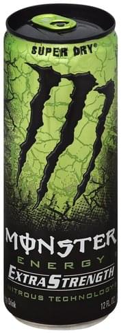 Monster Extra Strength, Super Dry Energy Drink - 12 oz, Nutrition ...