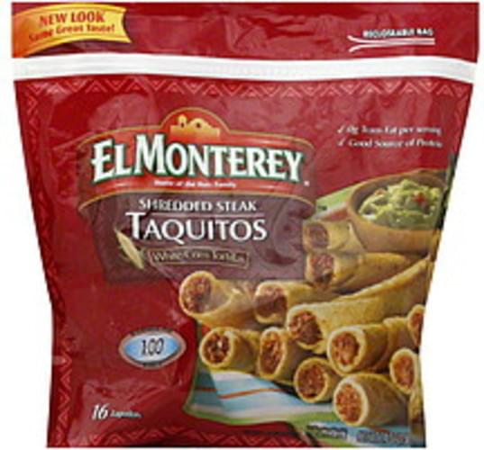El Monterey Shredded Steak Taquitos 16 ea, Nutrition Information Innit