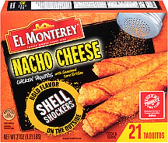 El Monterey Chicken Shell Shockers Nacho Cheese Taquitos 21 oz