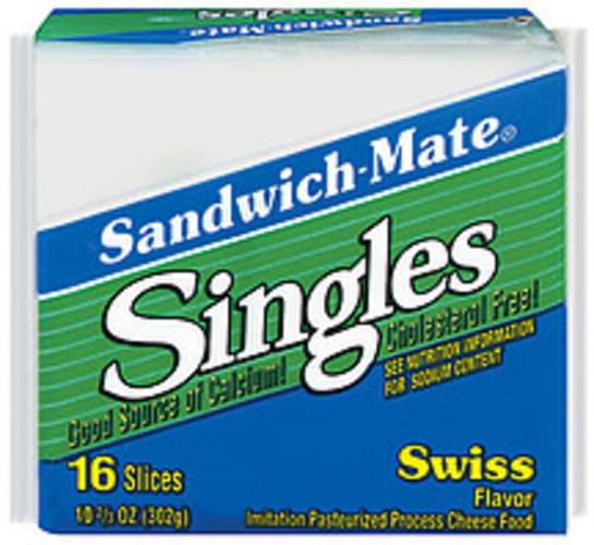 Sandwichmate Singles Swiss Flavor Cheese 16, Nutrition Information