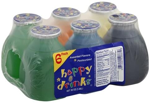 Happy Drinks Assorted Flavors Flavored Drinks - 6 ea, Nutrition