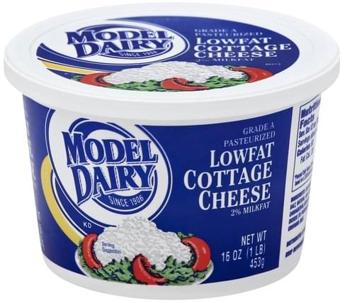 Model Dairy 2% Milkfat, Lowfat Cottage Cheese - 16 oz
