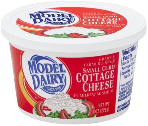 Model Dairy Small Curd, 4% Milkfat Minimum, Farmer's Style Cottage Cheese - 8 oz