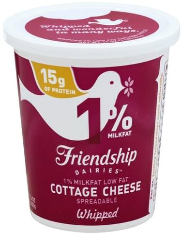 Friendship 1 Milkfat Low Fat Spreadable Whipped Cottage Cheese