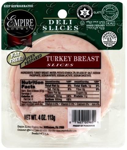 turkey empire breast slices deli nutrition innit oz search information